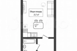 Квартира-студия, 25,7 м², 10/12 эт.